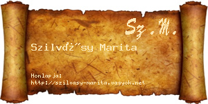 Szilvásy Marita névjegykártya